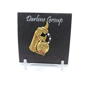 Halloween Witch Cauldron Halloween Gold Tone Enamel Darlene Group Pin Brooch